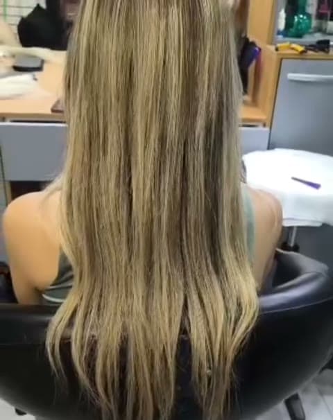 Mega hair loiro Brasileiro Colocação no ponto americano Mapeamento estratégico desde o topo.#megahair #cabeloloiro #megahairloiro