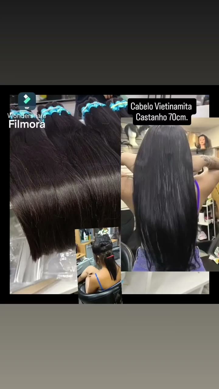 .Cabelo vietinamita .Venda atacado e varejo .Temos loja e salão de beleza. .Colocação de megahair .Métodos de Colocação .Ponto americano, (todas as variações desta técnica) .Fita a