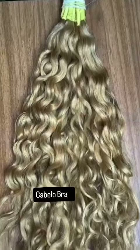 Cabelo para mega hair. Cabelo loiro natural, cachos naturais 65cm #megahair #megahairpraiagrande #cabelonatural